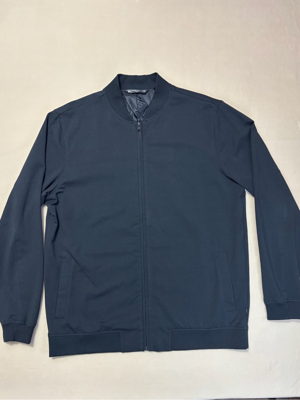 Travis Mathew Men's Casual Luxury Black Full-Zip Bomber Jacket Size Large